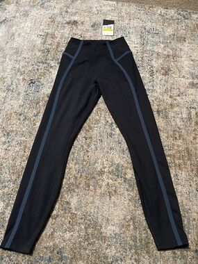 Nike Black Leggings with Dark Blue Piping